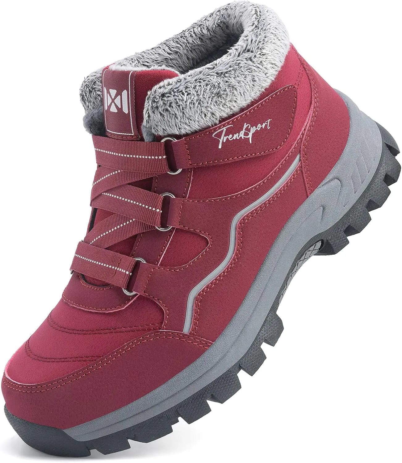 Qiucdzi Womens Winter Snow Boots Warm Fur Lined Anti-Slip Ankle Booties Walking Shoes Non-Slip Outdoor Trekking Shoes