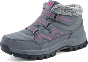 Qiucdzi Womens Winter Snow Boots Warm Fur Lined Anti-Slip Outdoor Ankle Booties Walking Shoes Non-Slip Trekking Shoes