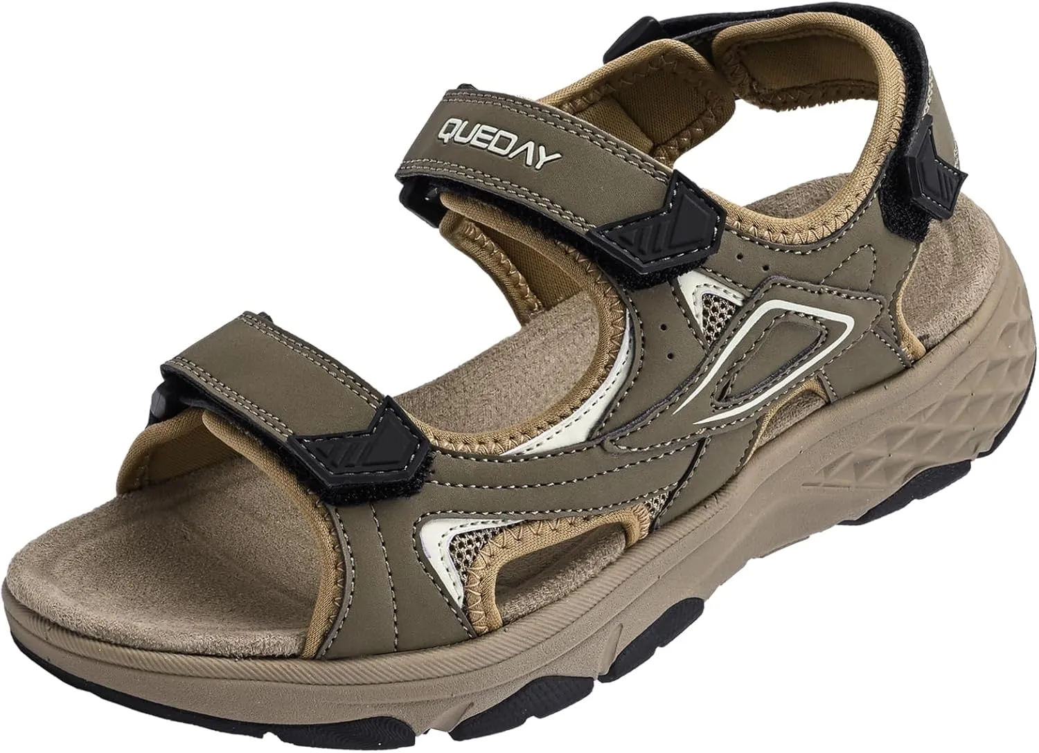 Queday Womens Mens Sport Sandals Outdoor Hiking Sandals with Arch Support Comfortable Athletic Beach Sandals for Travel Walking Trekking Camping
