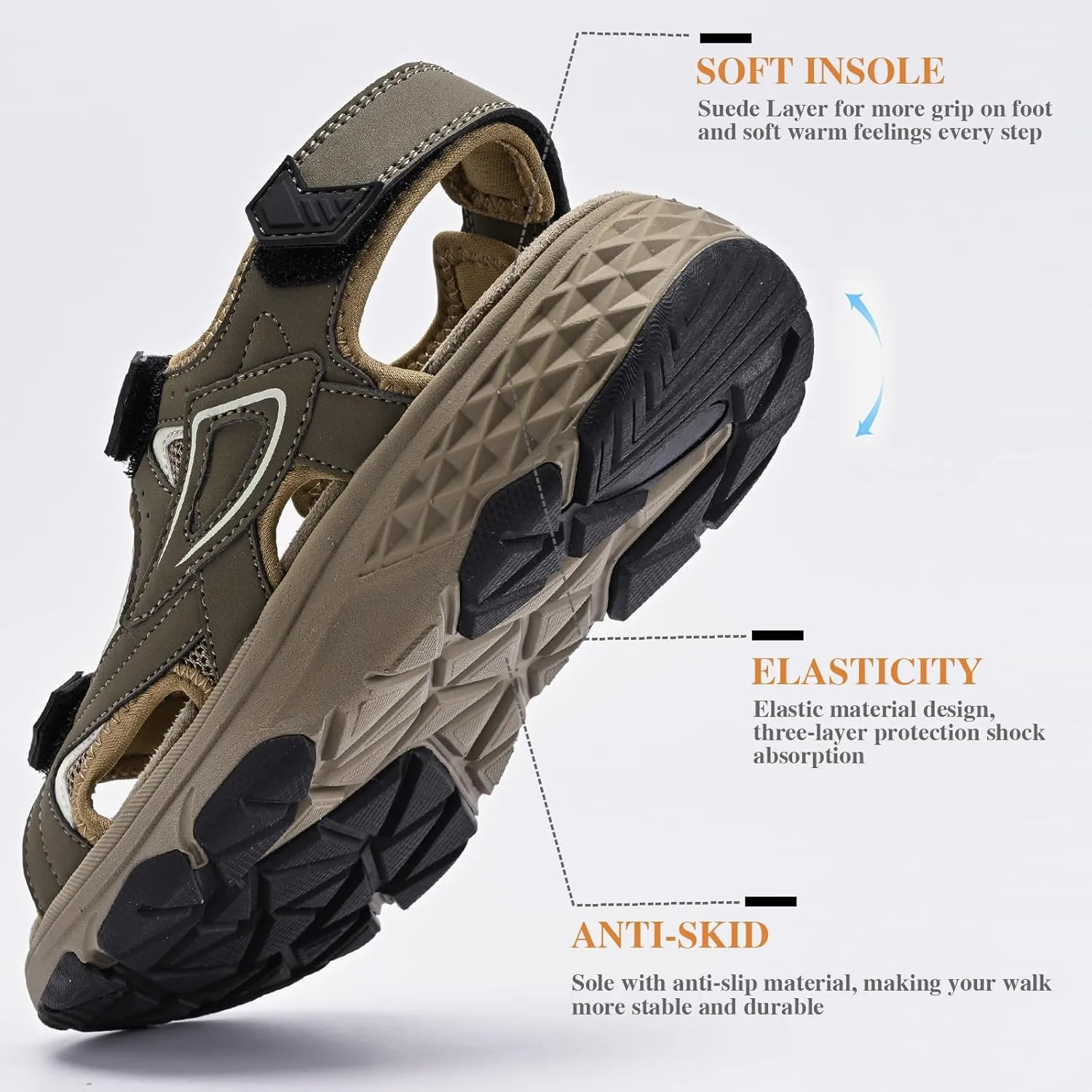 Queday Womens Mens Sport Sandals Outdoor Hiking Sandals with Arch Support Comfortable Athletic Beach Sandals for Travel Walking Trekking Camping