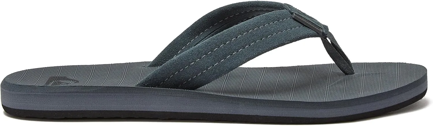 Quiksilver Carver Suede Flip Flops for Men, Arch Support Athletic Mens Sandals, Size 6 to 16 Thong Mens Slides