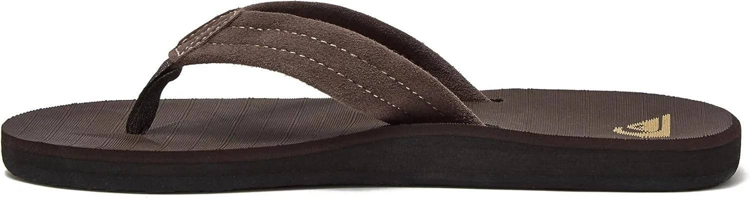 Quiksilver Carver Suede Flip Flops for Men, Arch Support Athletic Mens Sandals, Size 6 to 16 Thong Mens Slides