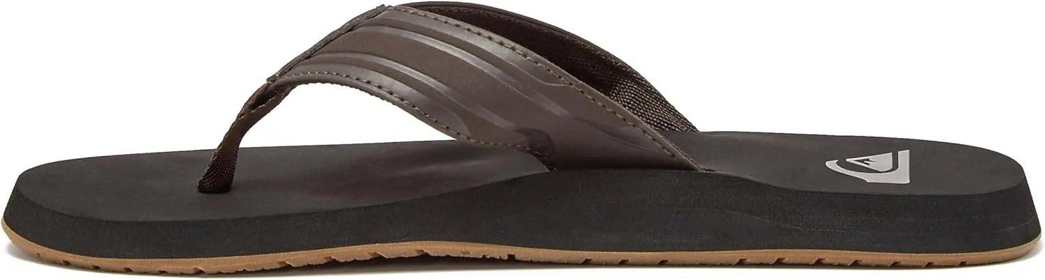 Quiksilver Monkey Wrench Flip Flops for Men, Arch Support Athletic Mens Sandals, Size 6 to 15 Thong Mens Slides
