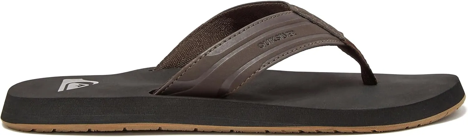 Quiksilver Monkey Wrench Flip Flops for Men, Arch Support Athletic Mens Sandals, Size 6 to 15 Thong Mens Slides