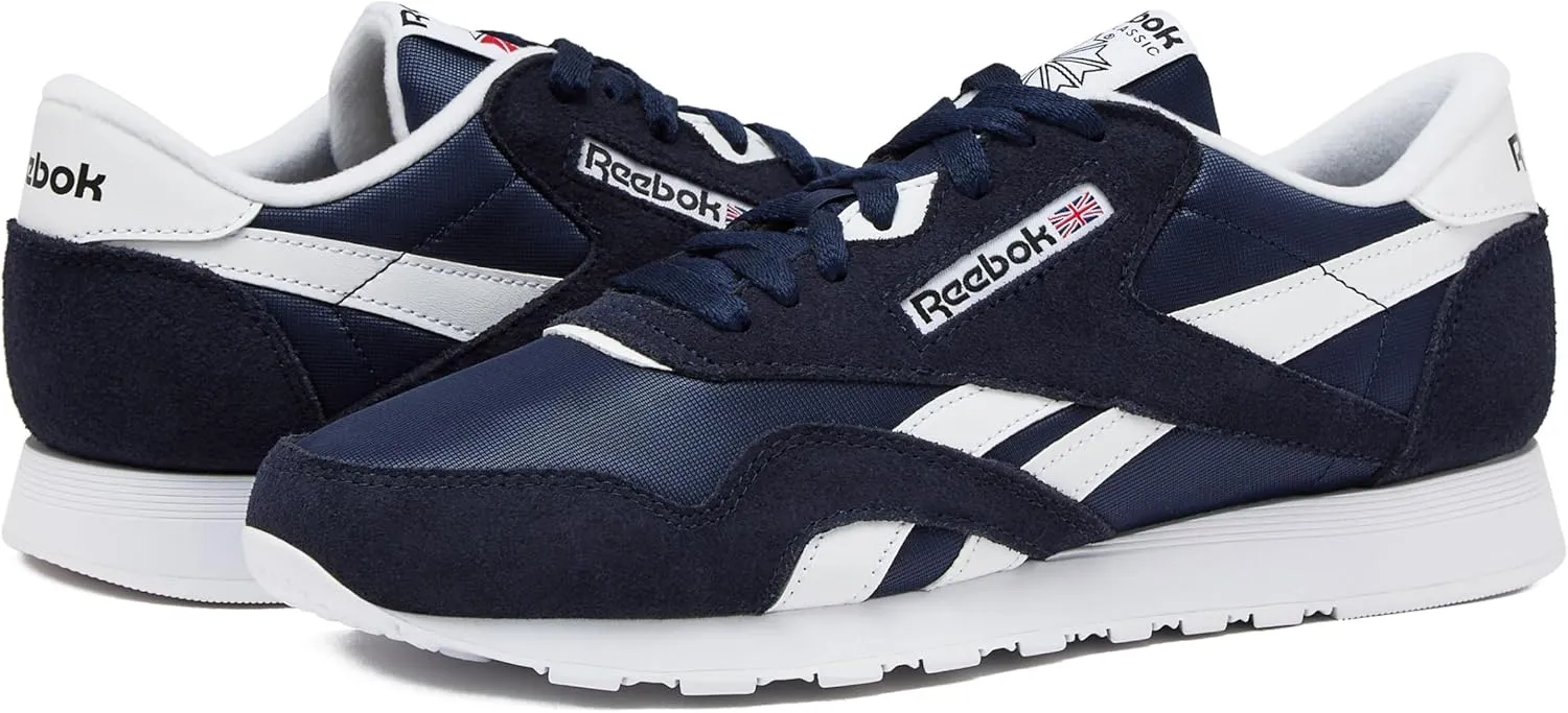 Reebok Mens Classic Cushioned Footbed Faux Leather Running & Training Shoes
