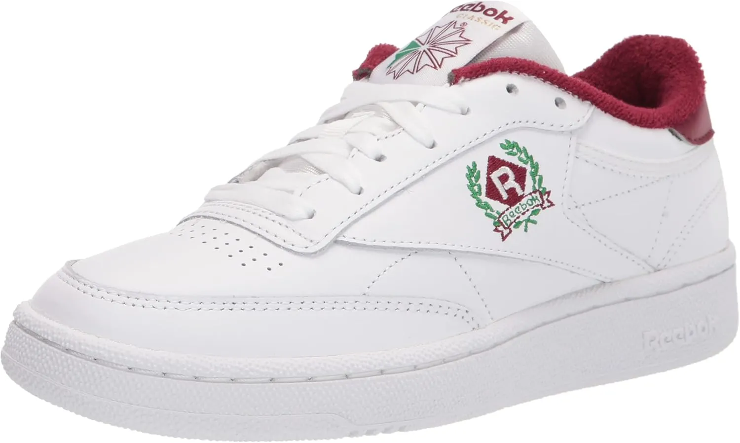 Reebok Women's Club C 85 Vintage, FTWR White/FTWR White/Classic Burgundy, 10 M