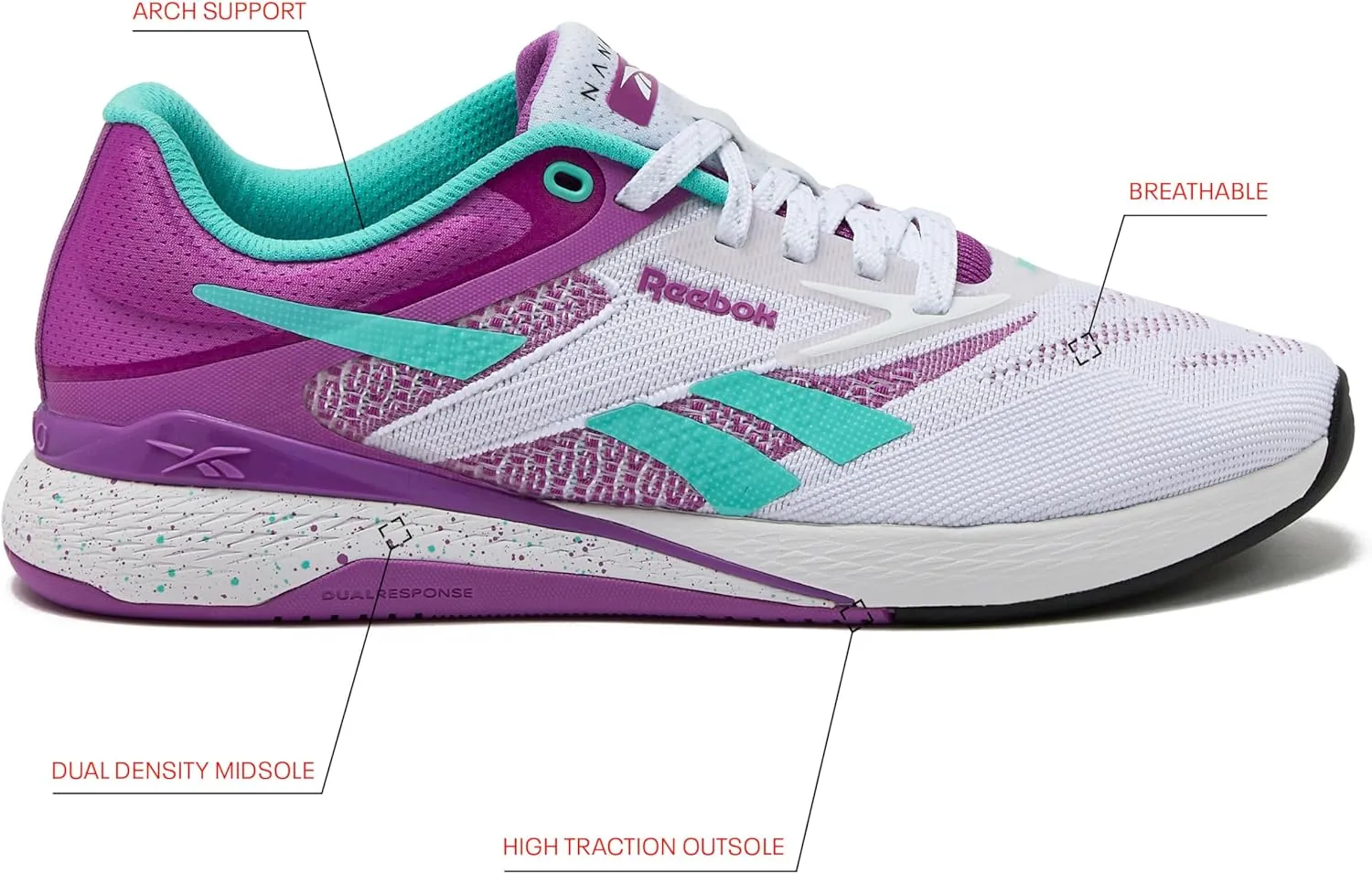 Reebok Women's Nano X5 Sneakers, Cross Training Gym Walking Shoes
