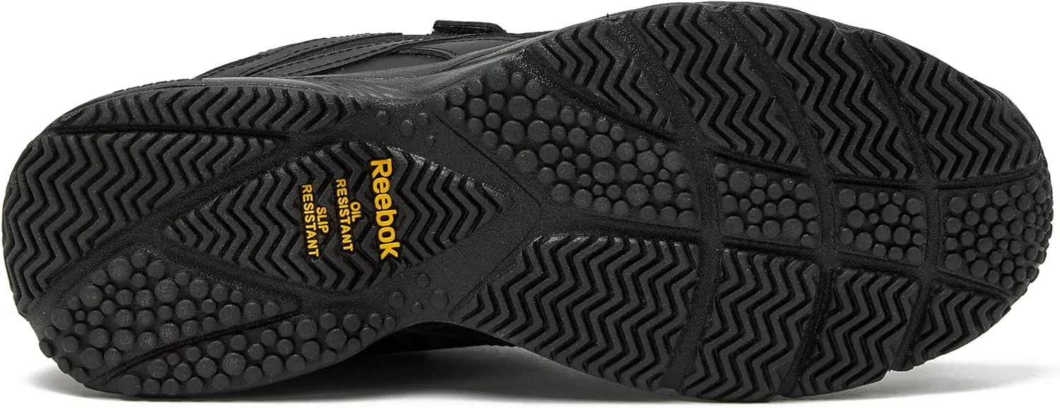 Reebok Work N Cushion Black Non Slip Work Men Shoes, Hook and Loop Mens Walking Shoes