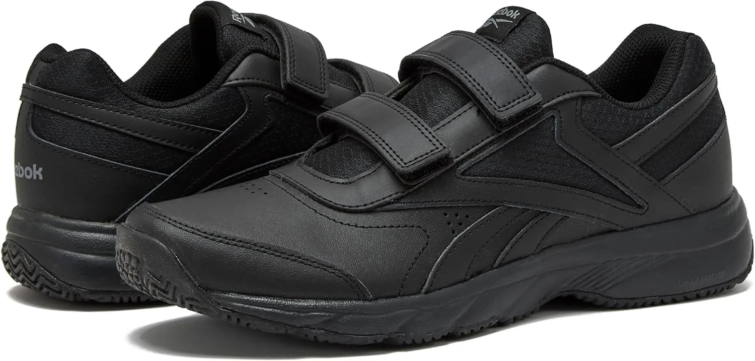 Reebok Work N Cushion Black Non Slip Work Men Shoes, Hook and Loop Mens Walking Shoes