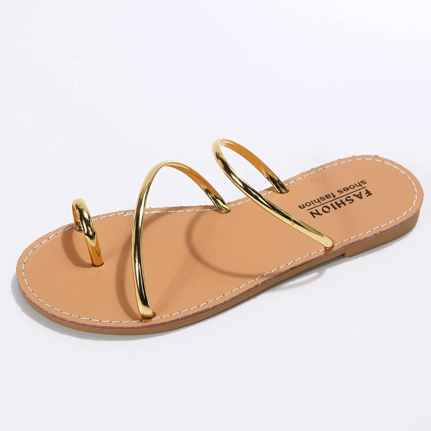 Rhinestone Slippers Flat Sandals For Women,Bohemian Casual Beach Slip on Comfortable Walking Open Toe Shoes For Women Summer Dressy Outdoor Sandals