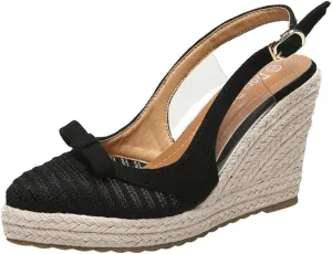 Roorsily Women's Vacation Wedges Sandals 2025 Summer Thick Sole Straw Woven Sandals Espadrilles Close Toe Casual Sandals