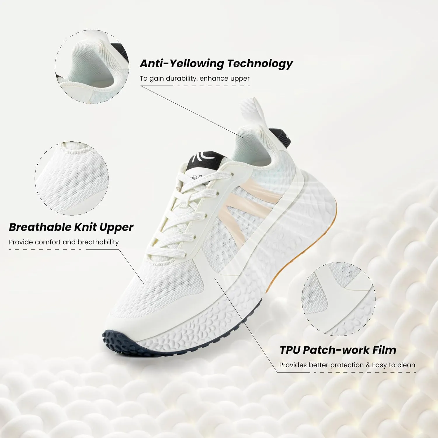 Rosella Carlie Slip On Walking Shoes Running - Ultra Lightweight and Stylish Patchwork Casual Platform Lace Up Breathable Women Sneakers - Comfortable Tennis Gym Workout Fashion Shoes