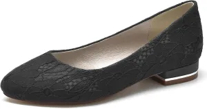 Round Toe Wedding Flats Wedding Shoes Bridal Flats Women Slip on Evening Prom Party Dress Shoes 2.5Cm
