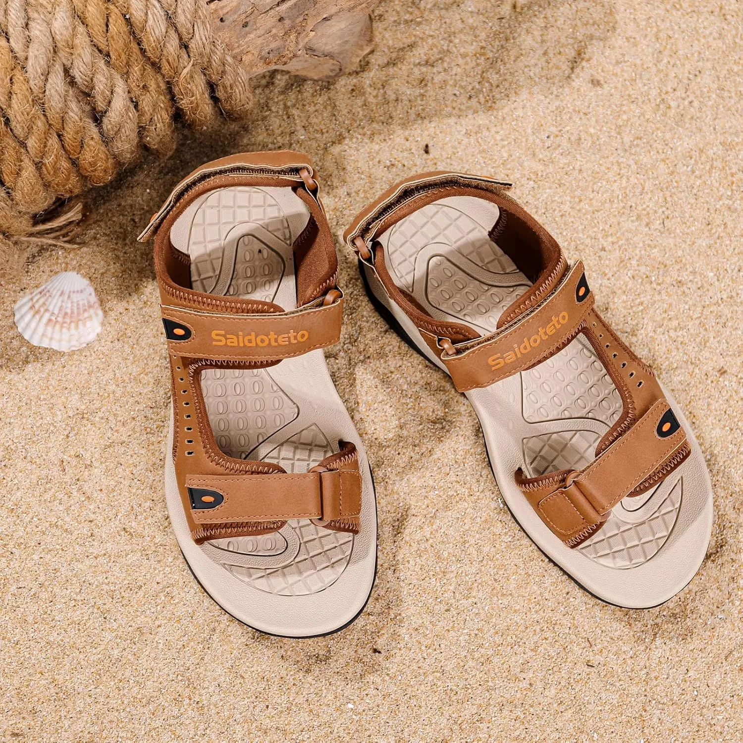 Saidoteto Men's Hiking Sandals with Adjustable Straps,Open Toe Athletic Sport Sandals Outdoor Universal Water Beach Sandals