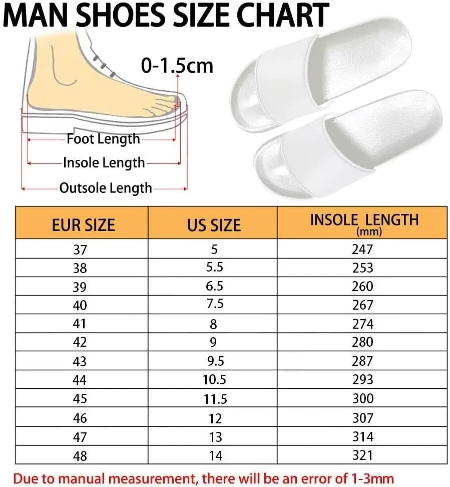 Sandals Slides for Men Non Slip Slippers White Sole Casual Summer Shoes Beach Slides
