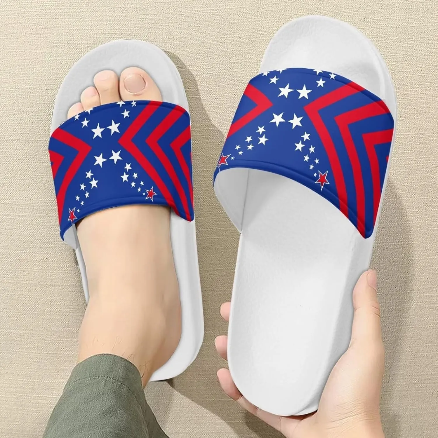 Sandals Slides for Men Non Slip Slippers White Sole Casual Summer Shoes Beach Slides