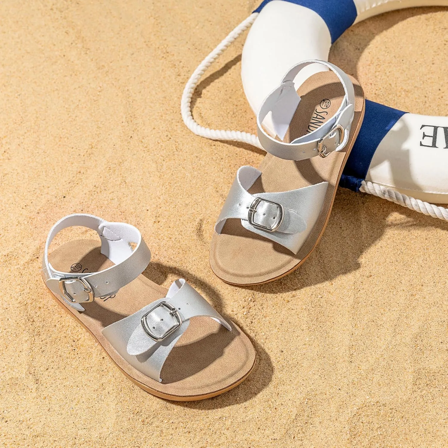 SANDALUP Summer Sandals w Double Buckle for Toddler Girls/Boys