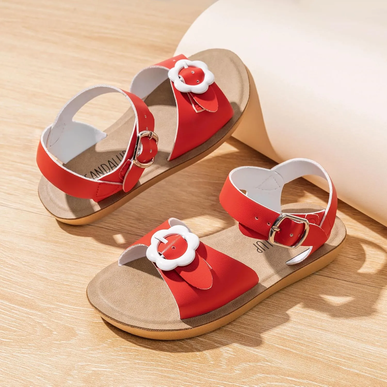 SANDALUP Summer Sandals w Double Buckle for Toddler Girls/Boys