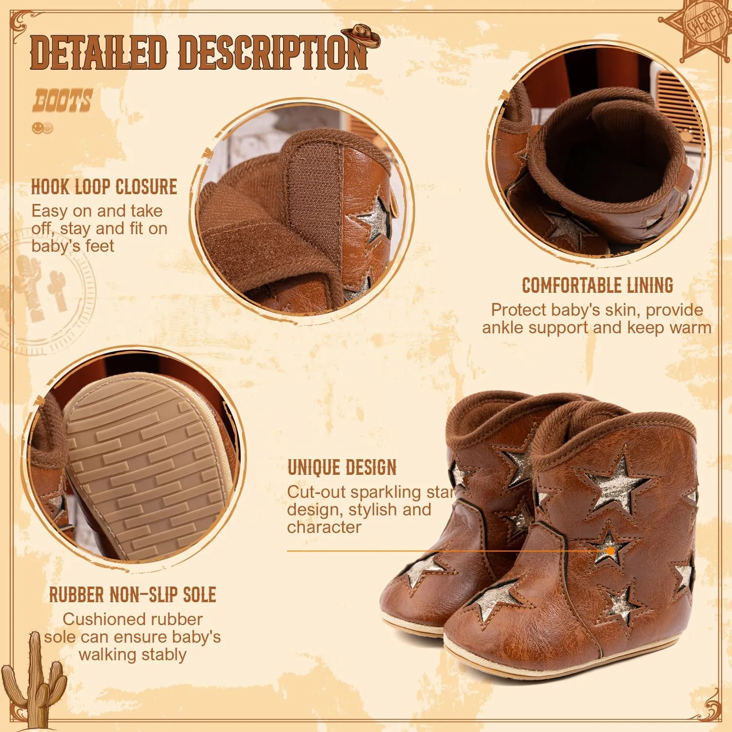Sawimlgy Infant Baby Boys Girls Plush Winter Snow Boots Cowboy Tassels Bowknot Ankle Side Zipper Soft Sole Boots Toddler Newborn Warm First Walker Crib Outdoor Shoes