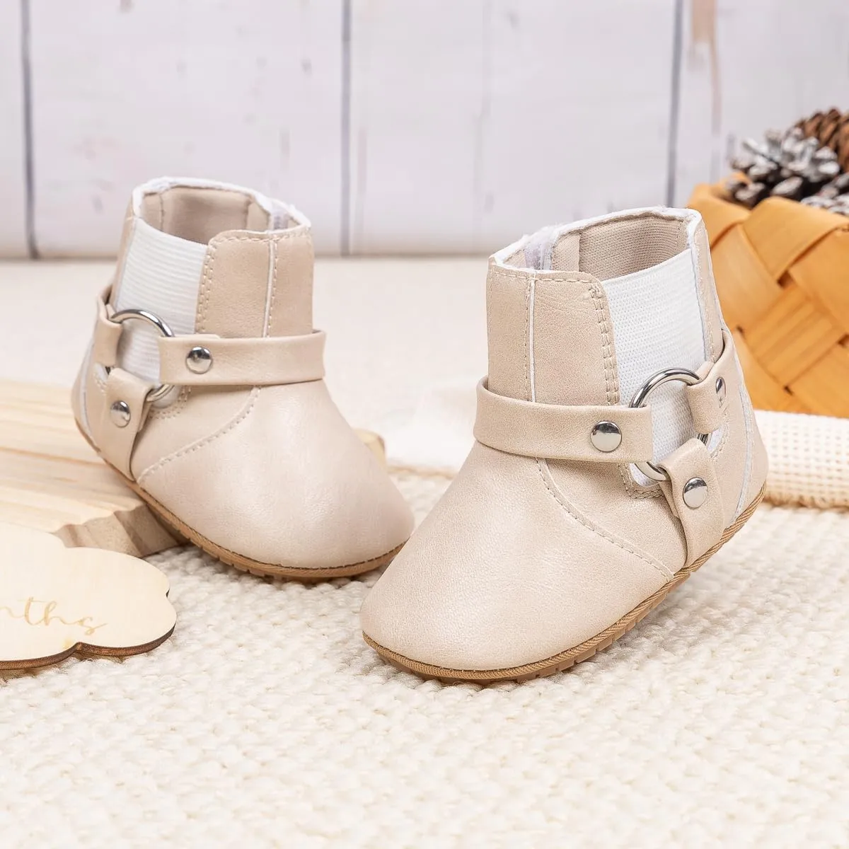 Sawimlgy Infant Baby Boys Girls Plush Winter Snow Boots Cowboy Tassels Bowknot Ankle Side Zipper Soft Sole Boots Toddler Newborn Warm First Walker Crib Outdoor Shoes