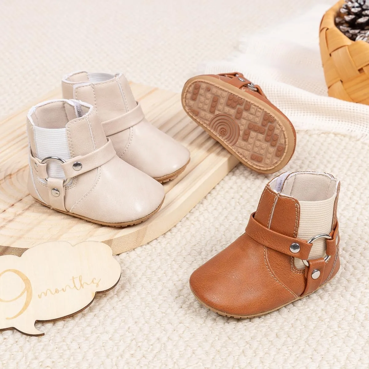 Sawimlgy Infant Baby Boys Girls Plush Winter Snow Boots Cowboy Tassels Bowknot Ankle Side Zipper Soft Sole Boots Toddler Newborn Warm First Walker Crib Outdoor Shoes