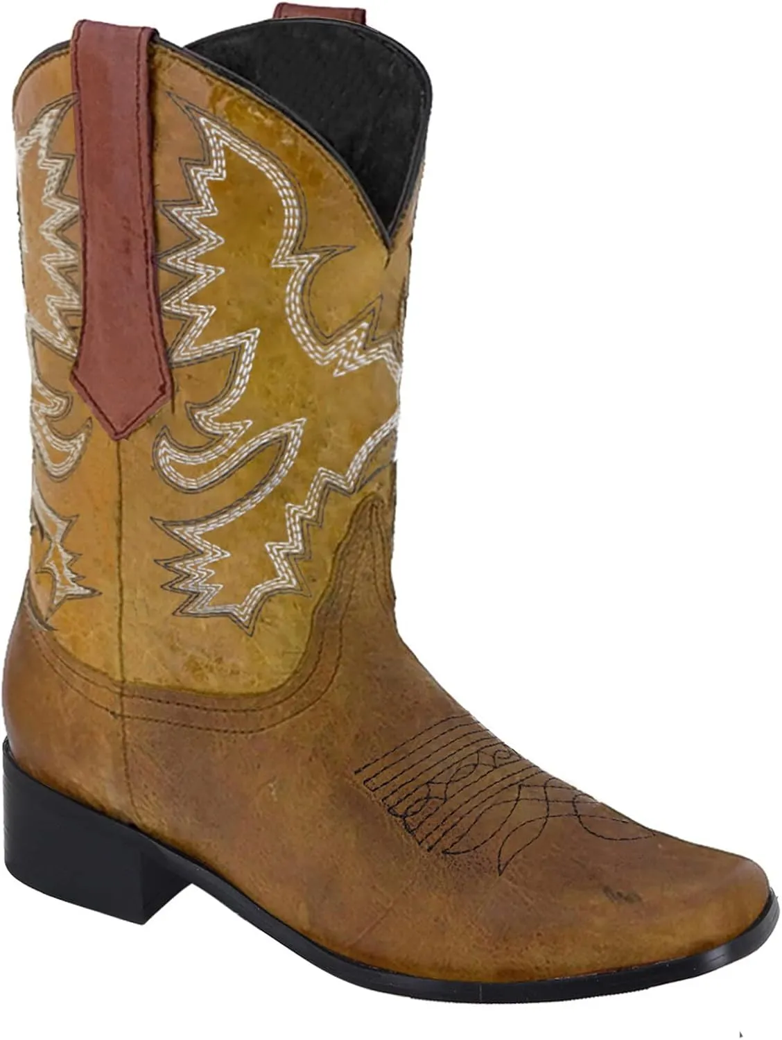 SBGMoSJ Fall Boots 2023 Trendy Black Cowboy Boots Wide Woman Black Western Boots for Woman Black and Brown Ankle Cowboy Boots for Women Women's Mid Calf Boots No Heel