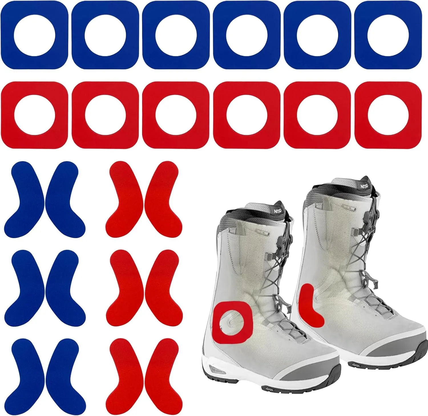 Self-Adhesive J-Bar Boot Fitting Pads & Ski Boot Fitting Foam Ankle Wrap Pads Ski Boot Inserts Protector for Relieve Ankle Pressure Heel Lift Blisters