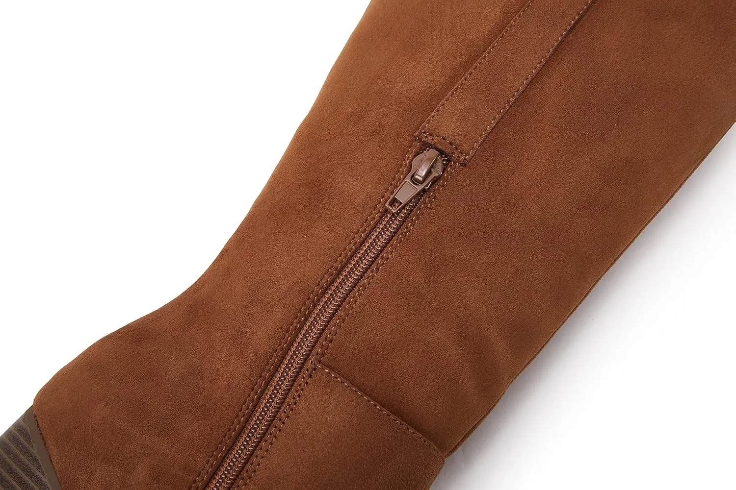 SERAIH Womens Over The Knee Thigh High Boots Faux Suede Pointed Toe Side Zipper Chunky Block Heel Stretch Boots