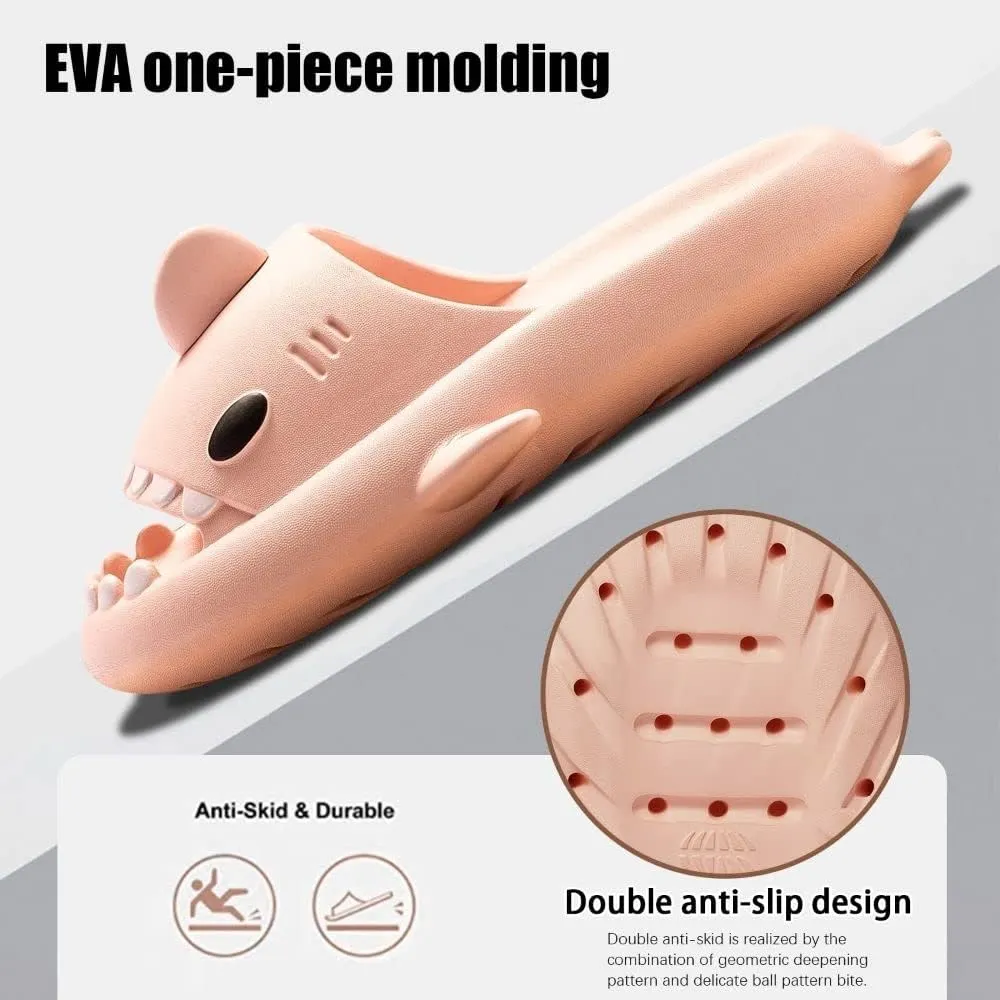 Shark Slippers Shark Slides Shark Style Anti-Slip Open-Toed Slippers Casual Beach Foam Shoes for Women and Men
