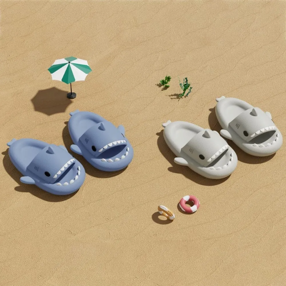 Shark Slippers Shark Slides Shark Style Anti-Slip Open-Toed Slippers Casual Beach Foam Shoes for Women and Men