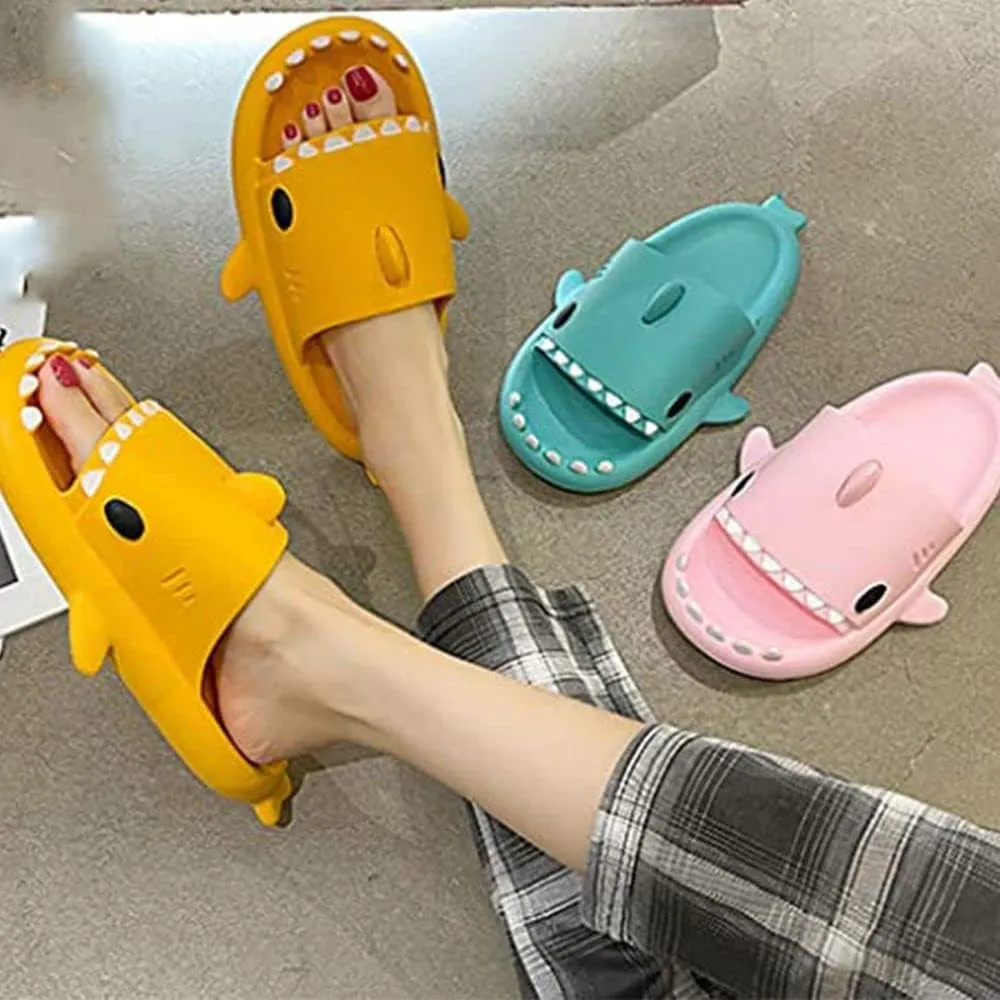 Shark Slippers Shark Slides Shark Style Anti-Slip Open-Toed Slippers Casual Beach Foam Shoes for Women and Men