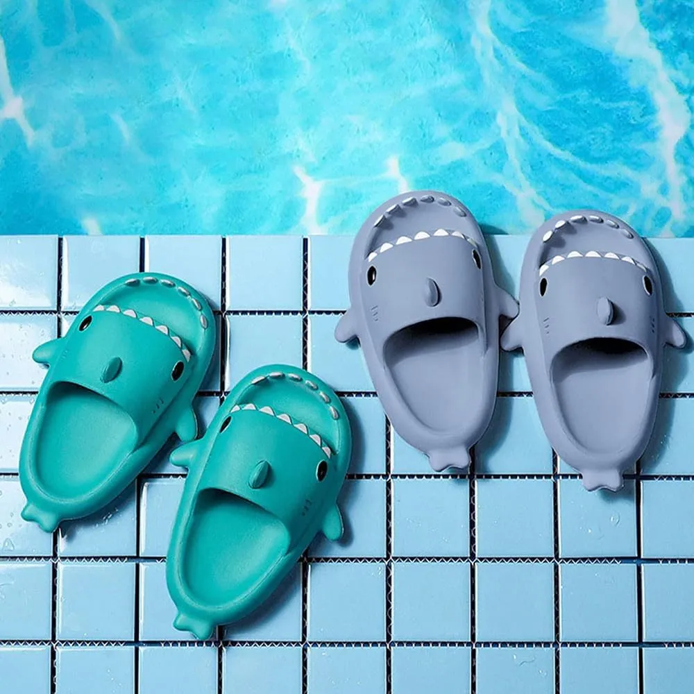 Shark Slippers Shark Slides Shark Style Anti-Slip Open-Toed Slippers Casual Beach Foam Shoes for Women and Men