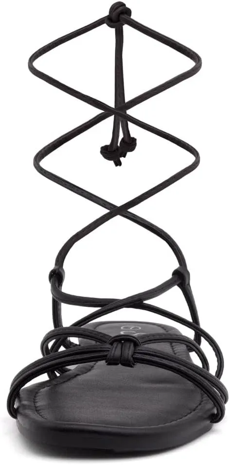 Shoe Land Women’s Flat Lace Up Sandals – Strappy Gladiator Sandals with Adjustable Crisscross Ankle Straps | Comfortable Open Toe Shoes for Summer, Beach & Travel