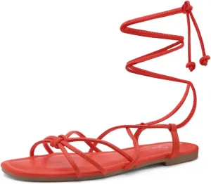 Shoe Land Women’s Flat Lace Up Sandals – Strappy Gladiator Sandals with Adjustable Crisscross Ankle Straps | Comfortable Open Toe Shoes for Summer, Beach & Travel