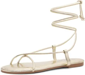 Shoe Land Women’s Flat Sandals – Comfortable Lace-Up Gladiator Sandals with Adjustable Ankle Wrap | Strappy Crisscross Open Toe Tie-Up Shoes for Summer, Beach & Travel