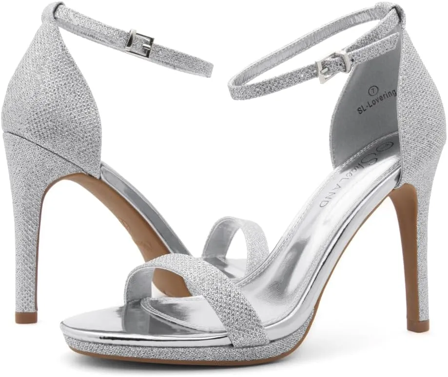 Shoe Land Women’s High Heels – Open Toe Stiletto Heels with Adjustable Ankle Strap | Dressy Sexy Strappy Heeled Sandals for Wedding, Prom, Party & Evening Wear