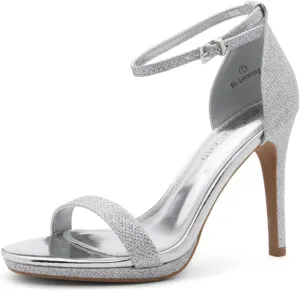 Shoe Land Women’s High Heels – Open Toe Stiletto Heels with Adjustable Ankle Strap | Dressy Sexy Strappy Heeled Sandals for Wedding, Prom, Party & Evening Wear