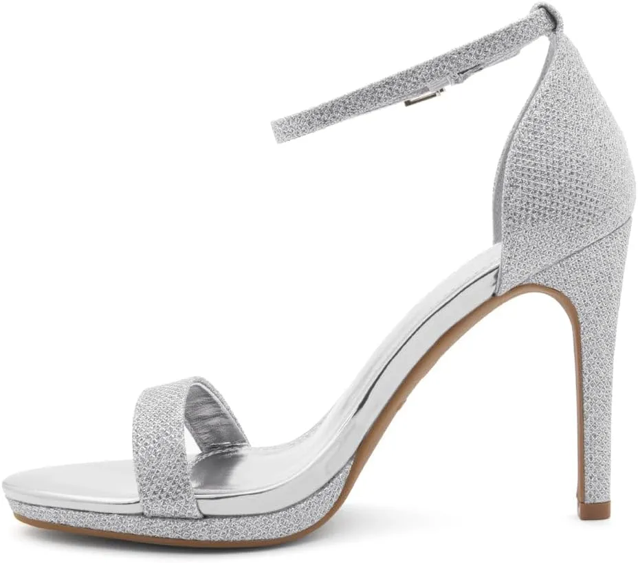 Shoe Land Women’s High Heels – Open Toe Stiletto Heels with Adjustable Ankle Strap | Dressy Sexy Strappy Heeled Sandals for Wedding, Prom, Party & Evening Wear