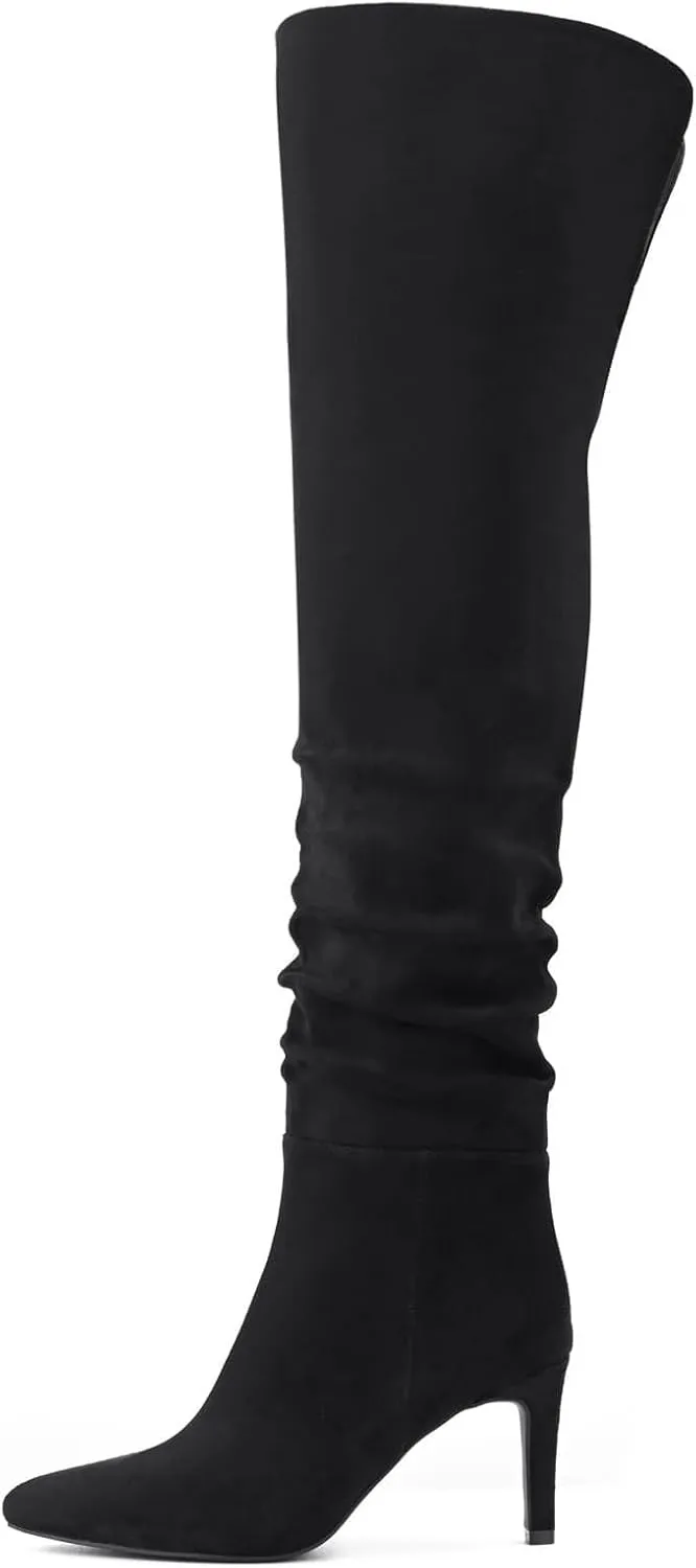 Shoe'N Tale Thigh High Boots for Women Over The Knee Stiletto Heel Pointed Toe Long Sexy Boots