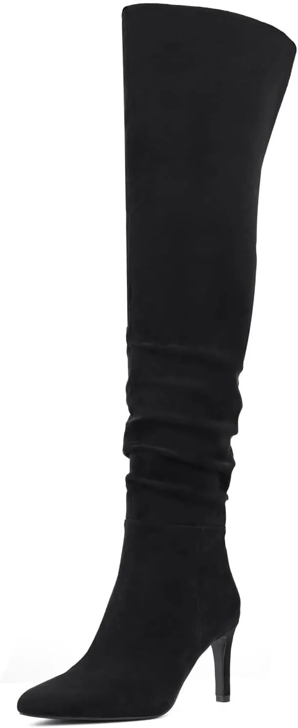 Shoe'N Tale Thigh High Boots for Women Over The Knee Stiletto Heel Pointed Toe Long Sexy Boots