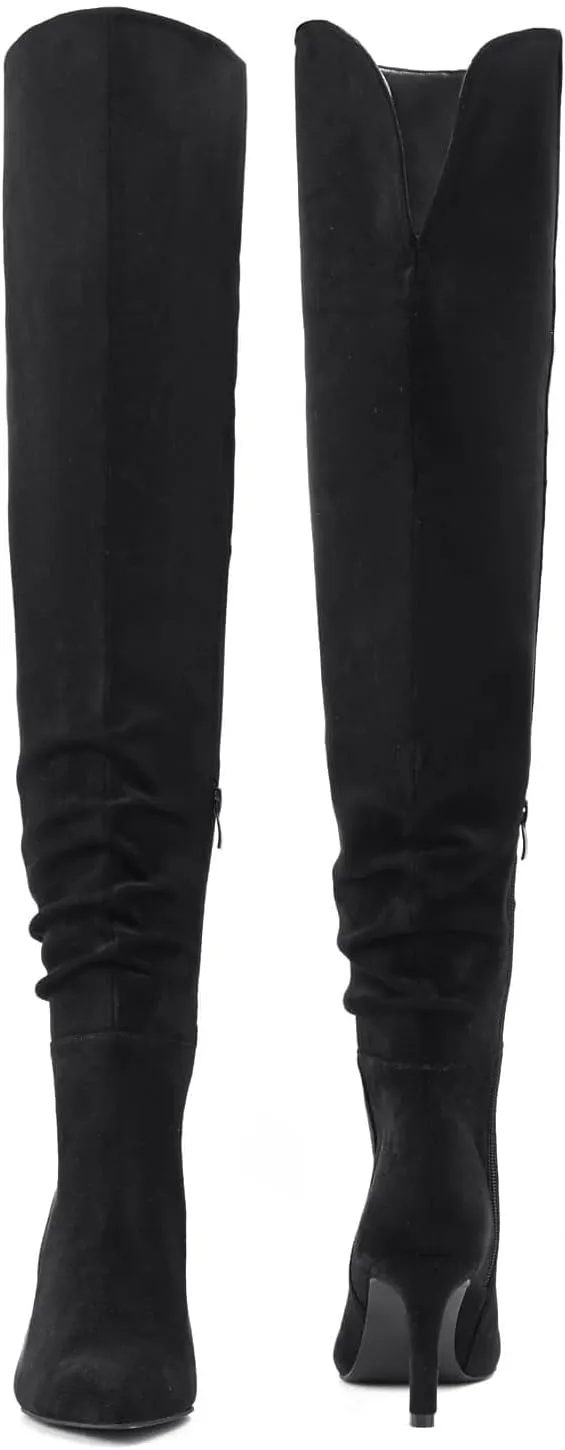Shoe'N Tale Thigh High Boots for Women Over The Knee Stiletto Heel Pointed Toe Long Sexy Boots