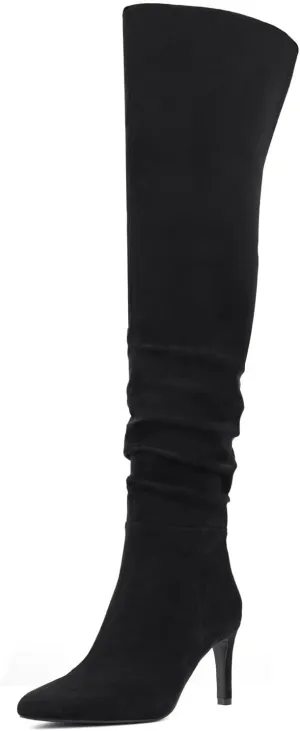 Shoe'N Tale Thigh High Boots for Women Over The Knee Stiletto Heel Pointed Toe Long Sexy Boots
