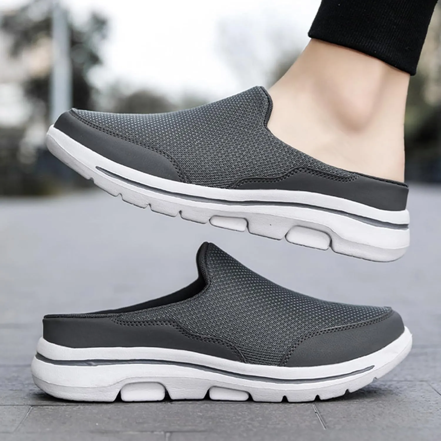 Slip On Mules & Clogs for Womens Mens Lightweight Breathable Mesh Slippers Slip-On Orthopedic Shoes Closed Toe Slides