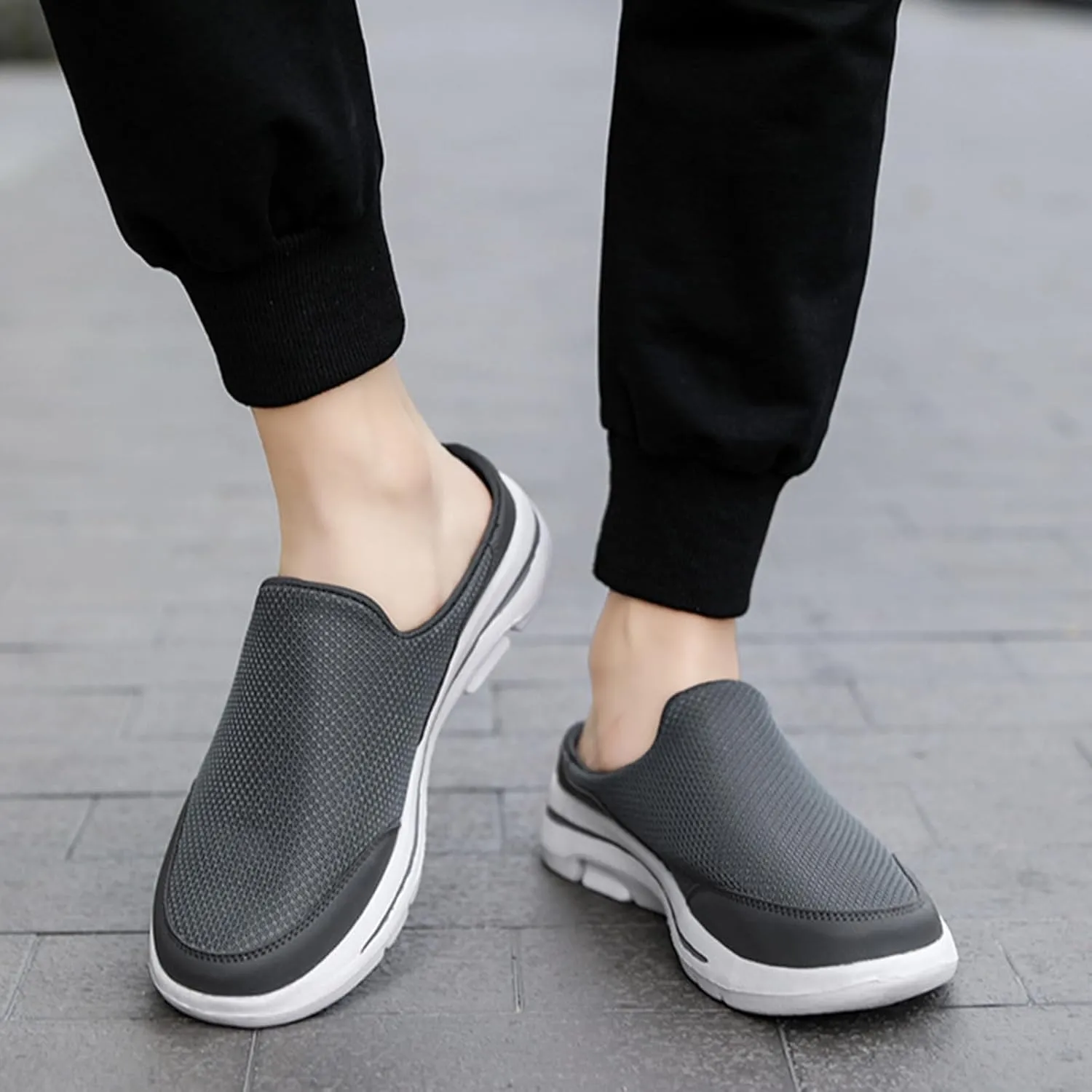 Slip On Mules & Clogs for Womens Mens Lightweight Breathable Mesh Slippers Slip-On Orthopedic Shoes Closed Toe Slides