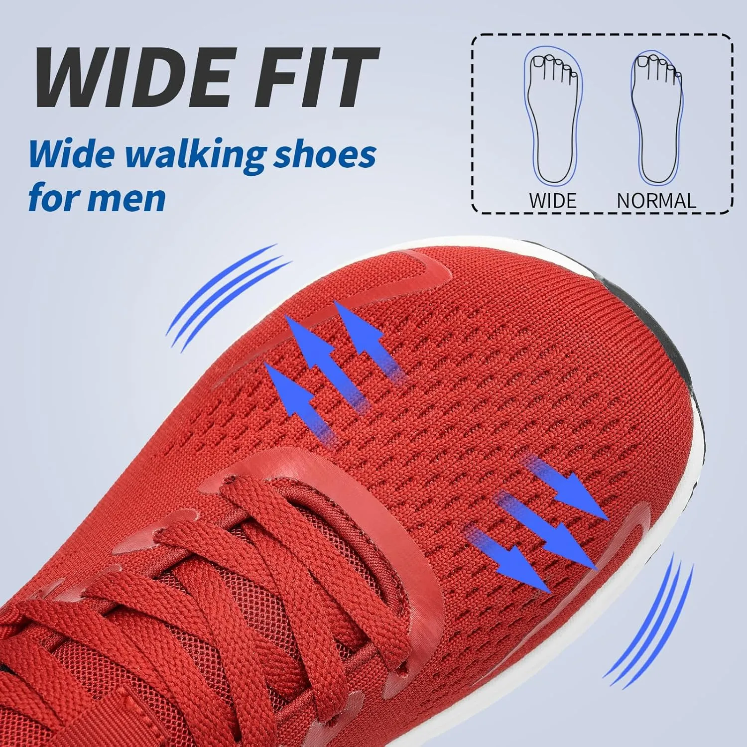 Slow Man Wide Toe Box Mens Walking Sneakers Wide Width Running Shoes Gym Workout Tennis Shoes for Wide Feet
