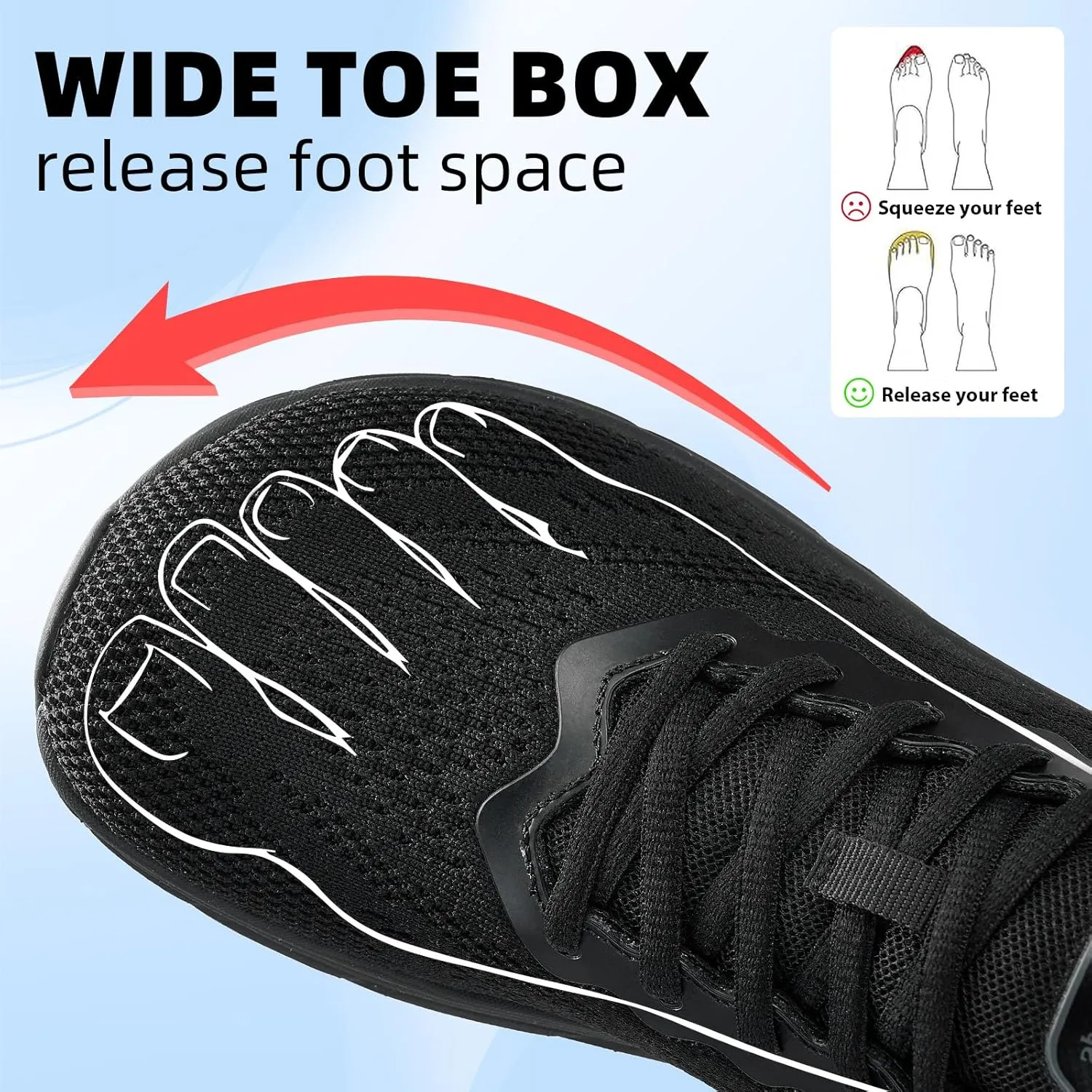 Slow Man Wide Toe Box Shoes for Men - Cushioned Road Running Shoe Non Slip Mens Walking Sneakers for Wide Feet Comfortable Athletic Gym Workout Sneaker