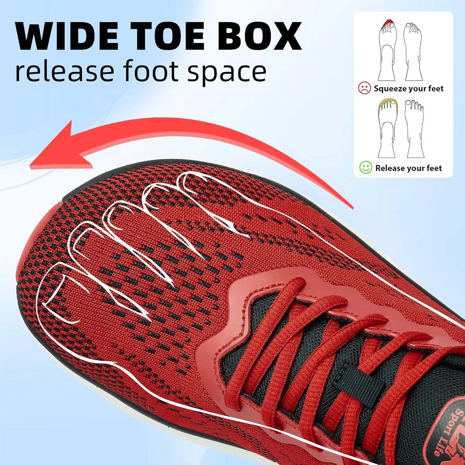 Slow Man Wide Toe Box Shoes for Men - Cushioned Road Running Shoe Non Slip Mens Walking Sneakers for Wide Feet Comfortable Athletic Gym Workout Sneaker