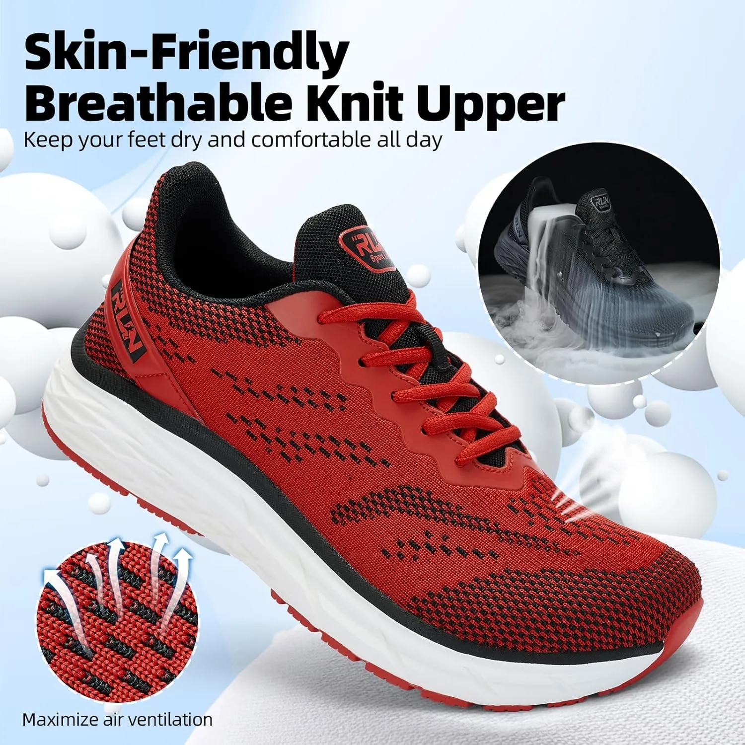 Slow Man Wide Toe Box Shoes for Men - Cushioned Road Running Shoe Non Slip Mens Walking Sneakers for Wide Feet Comfortable Athletic Gym Workout Sneaker