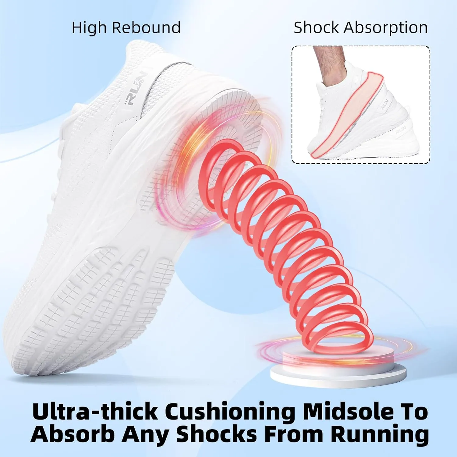 Slow Man Wide Toe Box Shoes for Men - Cushioned Road Running Shoe Non Slip Mens Walking Sneakers for Wide Feet Comfortable Athletic Gym Workout Sneaker