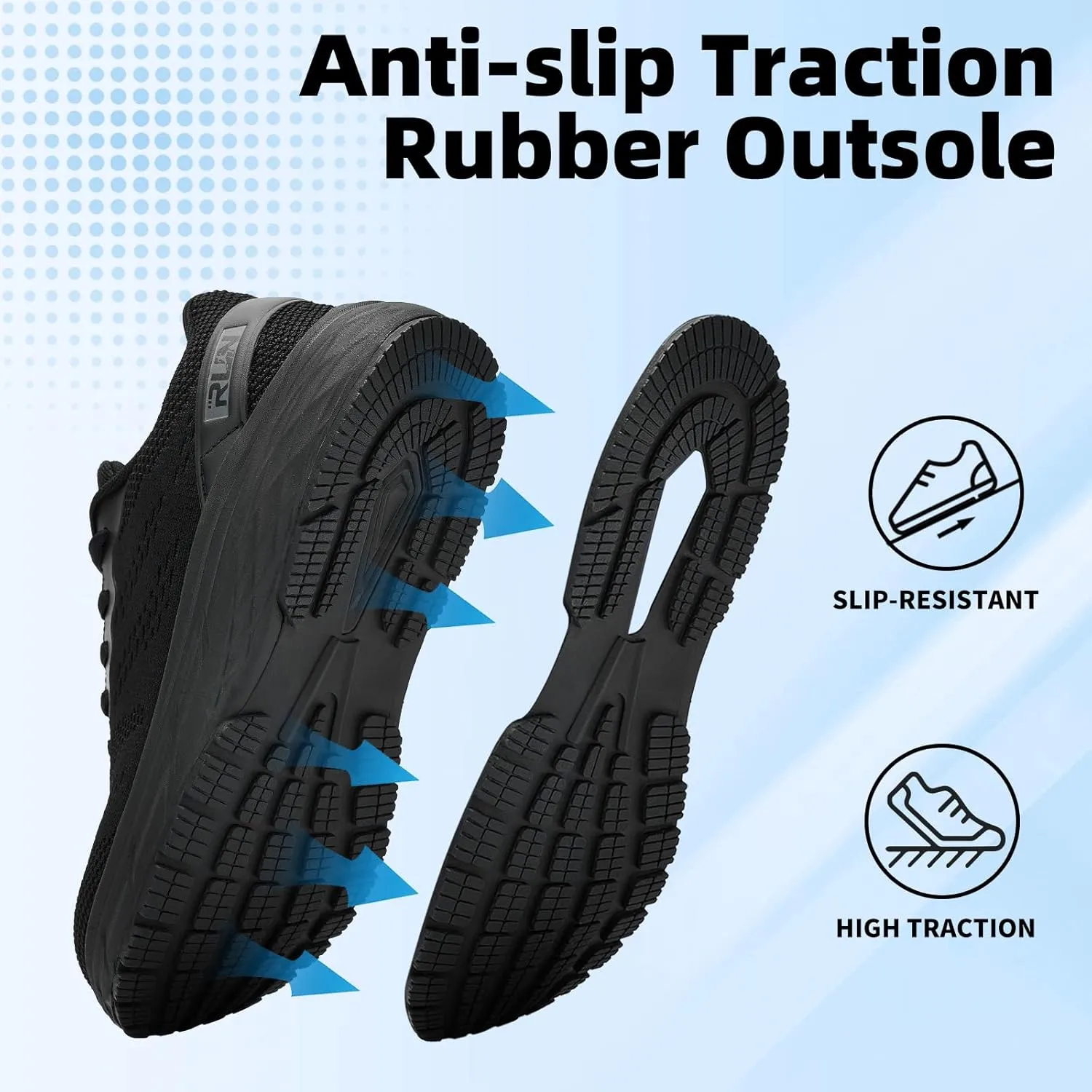 Slow Man Wide Toe Box Shoes for Men - Cushioned Road Running Shoe Non Slip Mens Walking Sneakers for Wide Feet Comfortable Athletic Gym Workout Sneaker